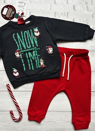 Новорічний утеплений мікрофлісом костюм 74см