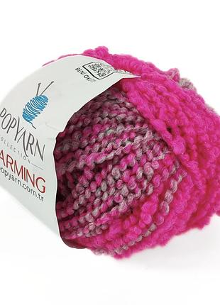 Пряжа charming/шарм, розовый-светло серый в-103, popyarn
