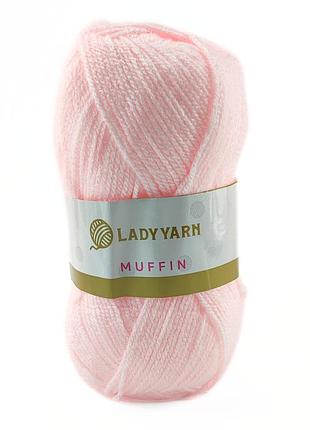 Пряжа muffin/мафин, нежно-розовый ahb018, lady yarn