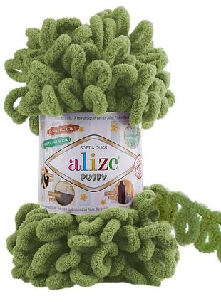 Пряжа alize puffy/ализе пуффи, сухая мята 485