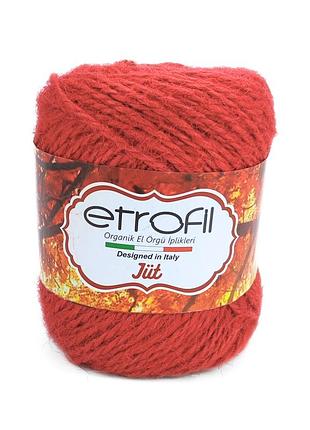 Пряжа jute/джут,красный 73192, etrofil