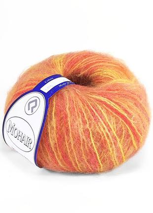 Пряжа mohair fantasie/мохер фантазия, красный-желтый 105, campolmi