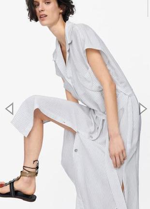 Стильное с карманами, пояском и разрезами по бокам платье 👗 рубашка