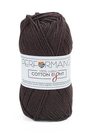 Пряжа cotton eight/коттон ейт, коричневый 1300, performance