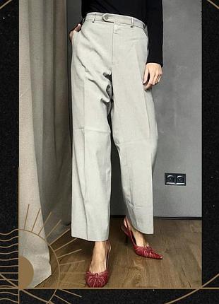 Класика сірі брюки штани кишені прямі костюм база віскоза oldmoney dutti