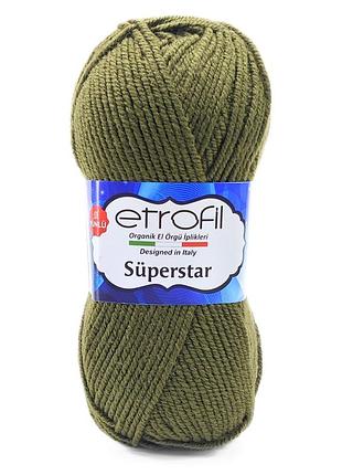 Пряжа superstar/суперстар,хаки 74065, etrofil