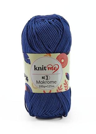 Пряжа makrome №3/макроме №3, синий 829, knit me