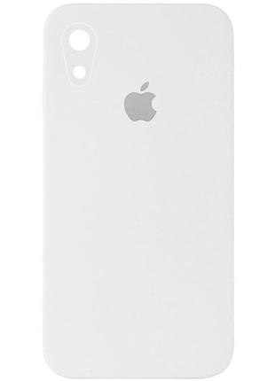 Чехол silicone case square full camera protective (aa) для apple iphone xr (6.1") белый / white