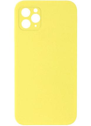 Чехол silicone case square full camera protective (aa) nologo для apple iphone 11 pro max (6.5") желтый / yellow