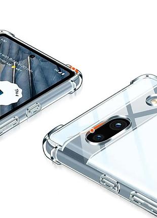 Tpu чехол getman ease logo усиленные углы full camera для google pixel 7 бесцветный (прозрачный) 2