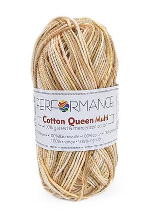 Пряжа cotton queem multi/коттон квин мульти, песочный-молочный-персиковый мультиколор 9180 performance