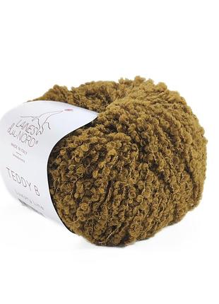 Пряжа teddy b/тедди б, хаки 8, laines du nord