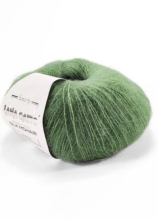 Пряжа silk mohair/силк мохер, бирюзово-зеленый 9379, lana gatto