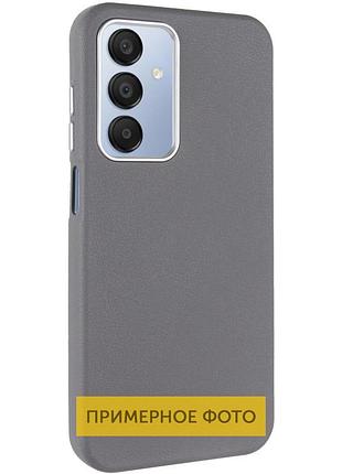 Кожаный чехол leather case metal buttons для xiaomi redmi 9c titanium gray