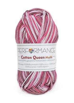Пряжа cotton queem multi/коттон квин мульти, бордово-розовый-белый мультиколор 9074 performance