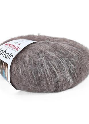 Пряжа mohair color/мохер колор, тауп 891, mondial