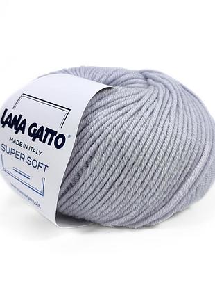 Пряжа super soft/супер софт, серая жемчужина 12504, lana gatto