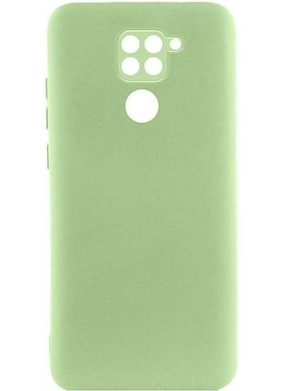 Чехол tpu getman liquid silk full camera для xiaomi redmi note 9 / redmi 10x зеленый / pistachio