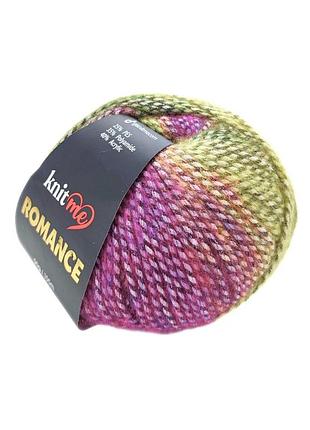 Пряжа romance/романс, фуксия-зелёный-салатовый kr 03, knit me
