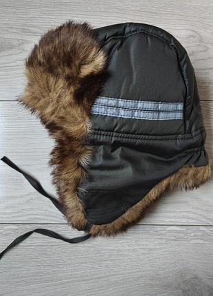 Детская зимняя шапка ушанка мальчишки 5-6 лет