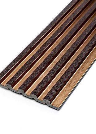 Рейка декоративная ps 2900х120х12мм под коричневую кожу с бронзой sw-00002135