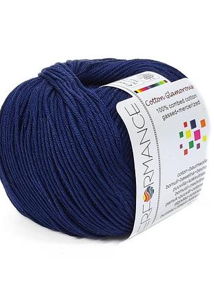 Пряжа cotton glamorous/коттон гламорос, темно-синий 109, performance