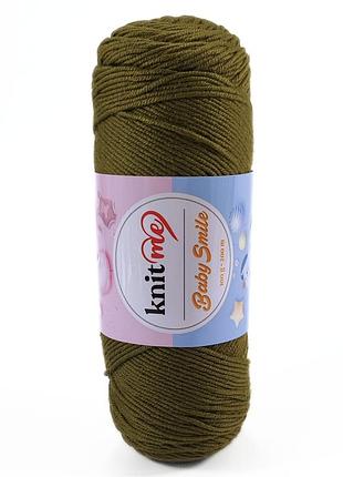 Пряжа baby smile/бебі смайл, хакі ksn064, knit me