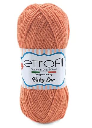 Пряжа baby can/бэби кан, лососевый 80023, etrofil