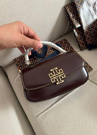 Tory burch britten - мини-box bag. полированная кожа мини-сумочка