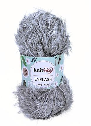 Пряжа eyelash/айлеш, светло-серый 36, knit me