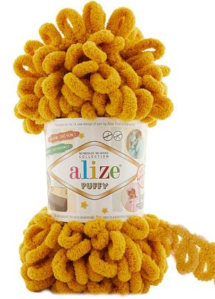 Пряжа alize puffy/ализе пуффи, шафран 02
