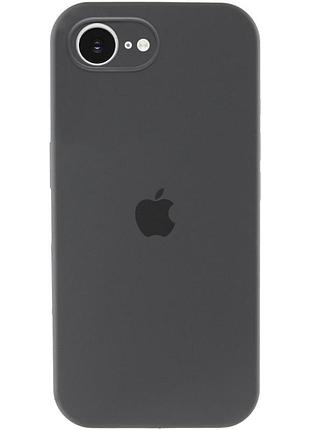 Чехол silicone case full camera protective (aa) для apple iphone 16e (6.1") серый / dark gray