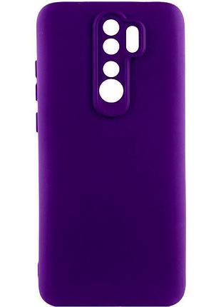 Чехол tpu getman liquid silk full camera для xiaomi redmi 9 фиолетовый / ultra violet