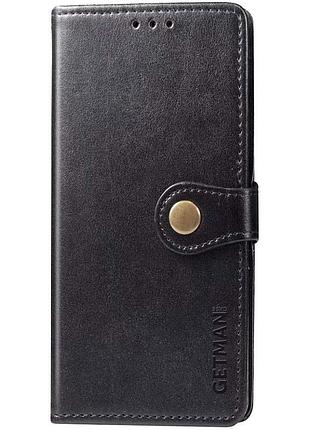 Шкіряний чохол-книжка getman gallant (pu) для xiaomi redmi 12 чорний