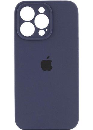 Чехол silicone case full camera protective (aa) для apple iphone 15 pro (6.1") темно-синий / midnight blue
