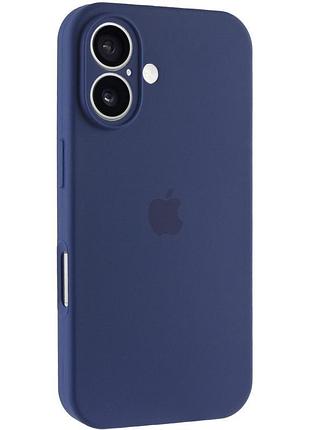 Чохол silicone case full camera protective (aa) для apple iphone 16 (6.1") синій / deep navy