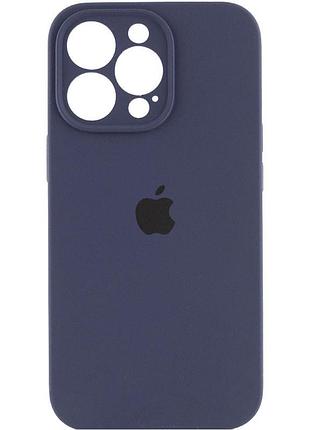 Чехол silicone case full camera protective (aa) для apple iphone 14 pro max (6.7") темно-синий / midnight blue