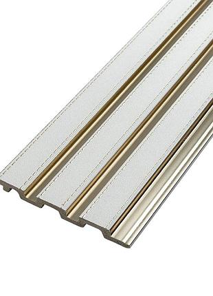 Рейка декоративная ps 2900х120х12мм под белую кожу с золотом sw-00002130