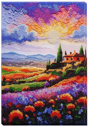 Набір для вишивання бісером "вечоріє над лугом" на натуральному холсті