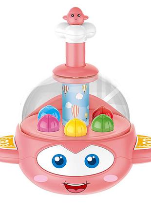 Детская юла "самолет" limo toy , 16 см розовый