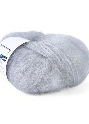 Пряжа wool mohair/вул мохер, блакитно-сірий 6033, lana gatto
