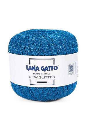 Пряжа new glitter/нью глиттер, ярко-голубой 30776, lana gatto