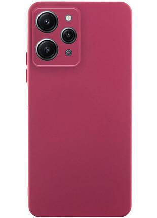 Чехол tpu getman liquid silk full camera для xiaomi redmi 12 бордовый / marsala