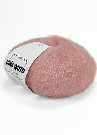 Пряжа silk mohair lux/силк мохер люкс, розовое дерево 14393, lana gatto