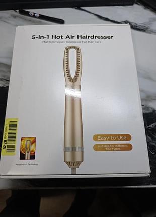 5-в-1 стайлер с 5 аксессуарами, щетка-поветрувка 1000 вт, фен для волос, плойка, щетка для выпрямления для завивки, выпрямления и сушки волос