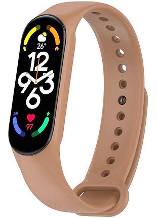 Силиконовый ремешок для xiaomi mi band 7/6/5 коричневый / light brown