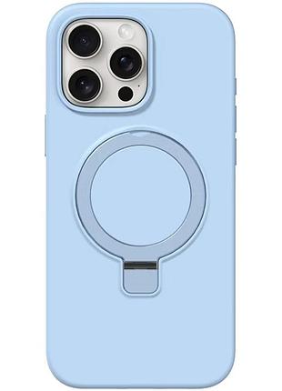 Чехол silicone case full protective no logo with ring для apple iphone 12 pro / 12 (6.1") blue