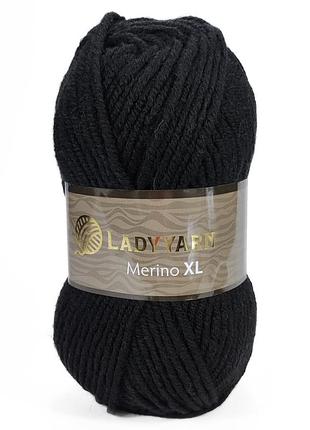 Пряжа merino xl/мерино хл, черный nw024, lady yarn