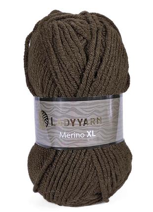 Пряжа merino xl/мерино хл, коричневый nw006, lady yarn
