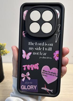 Чохол для xiaomi redmi note 14 pro 4g силіконовий з малюнком tpu pictures чорний з написами